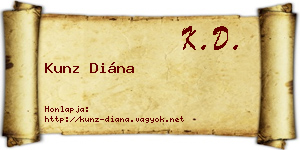 Kunz Diána névjegykártya