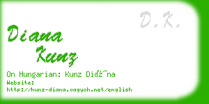 diana kunz business card